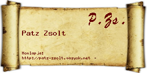 Patz Zsolt névjegykártya